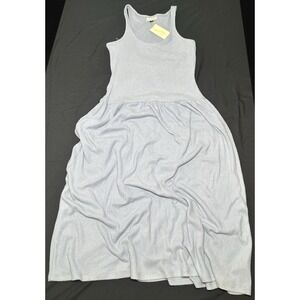 NWT Pale Blue Dress Small Ribbed Knit Drop Waist Leisure Super Soft Prairie